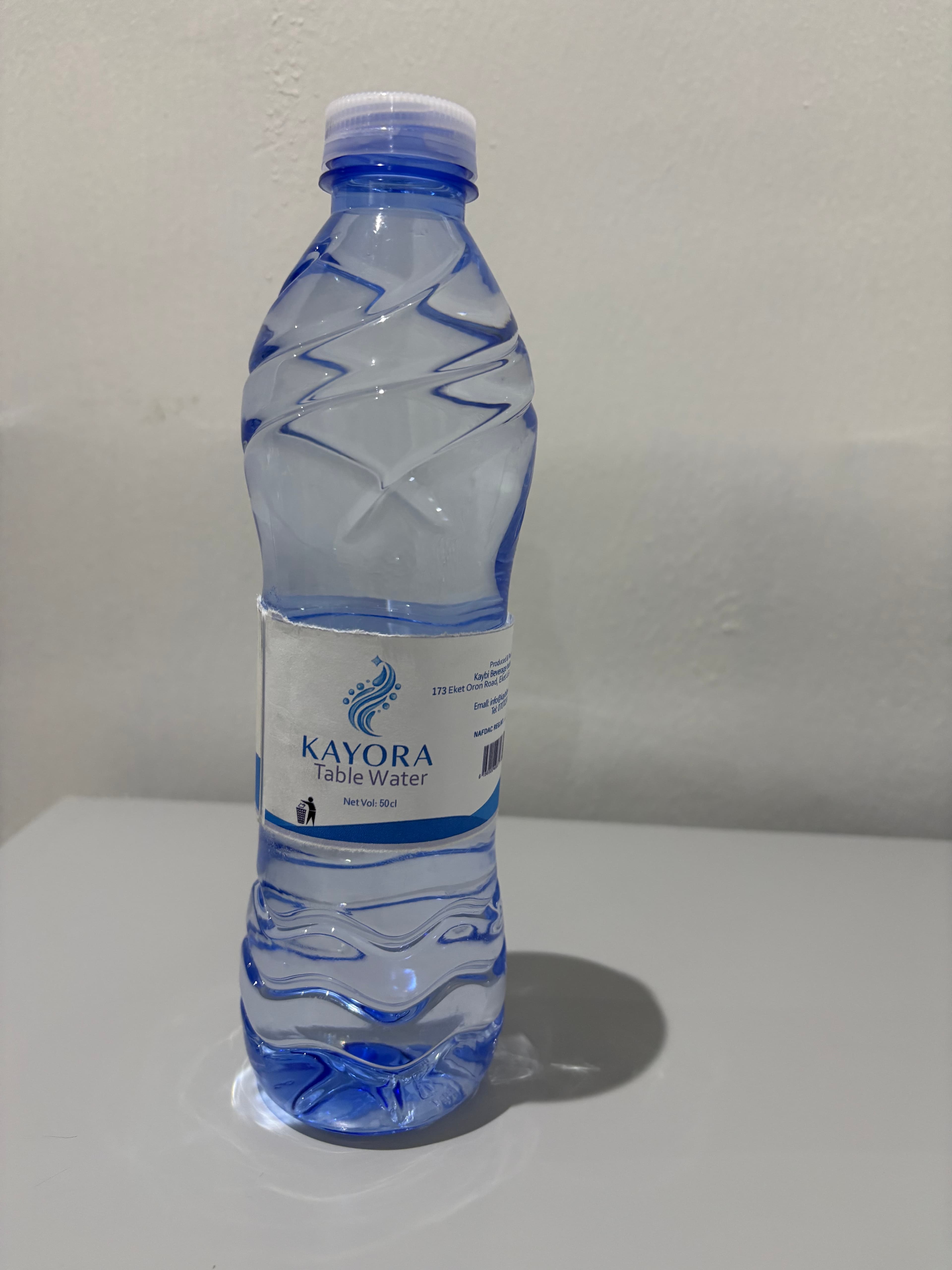Kayora Premium Purified Water — four pack sizes on display